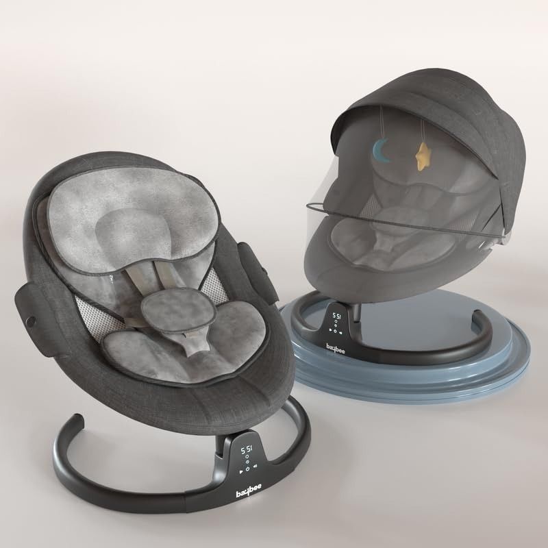 Premium Automatic Electric Baby Swing Cradle with Adjustable Swing Speed, Remote Bouncer-image-13