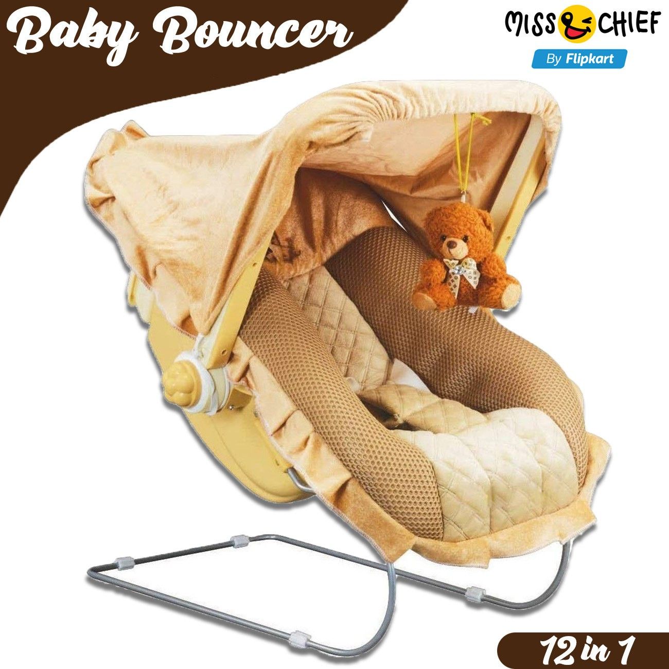 miss & chief Premium Quality Super Deluxe 12 in 1 Musical Carry Cot Bouncer ISI Marked Bouncer-picture-19