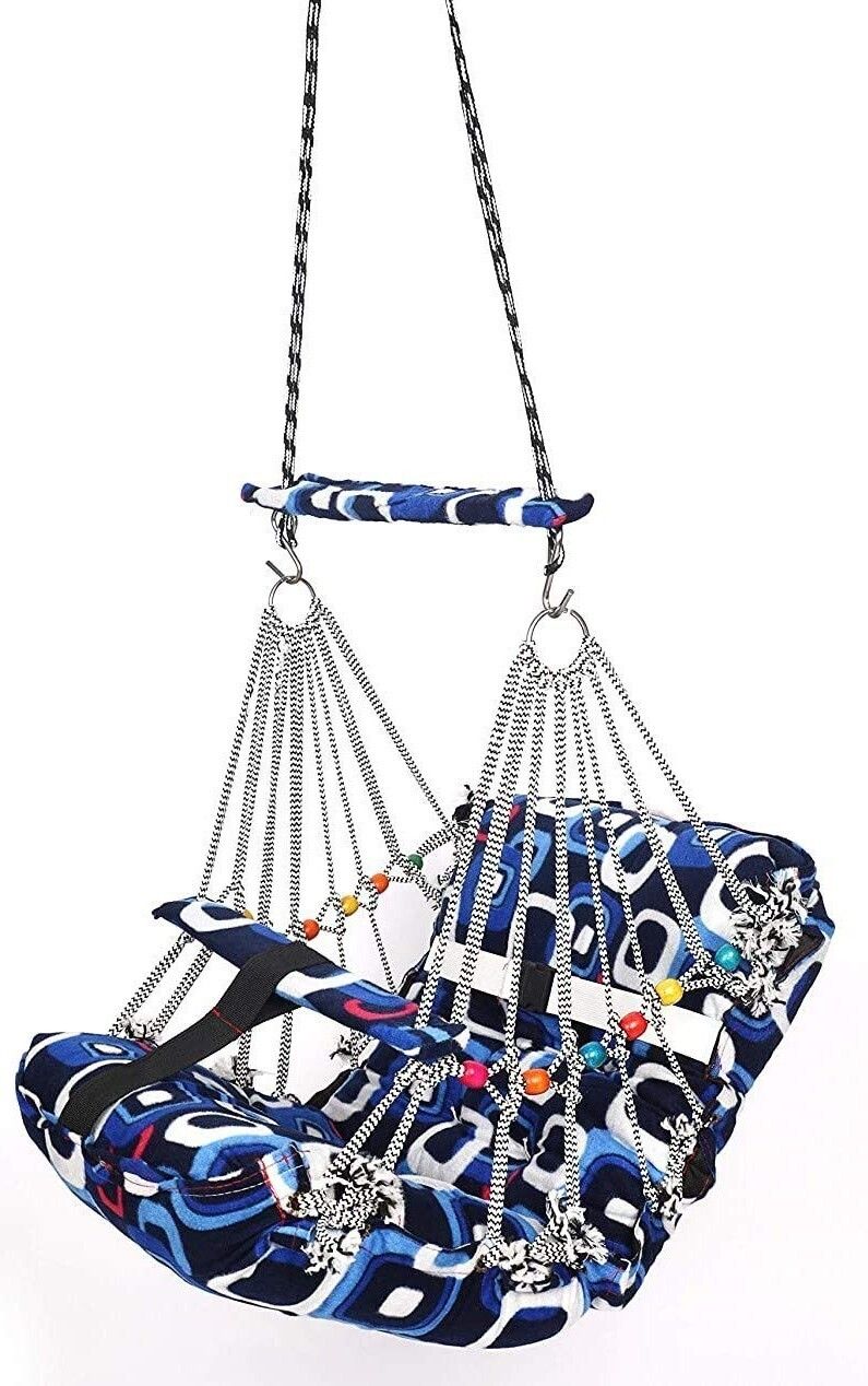 Cotton Swing for Kids, Chair Jhula for 1-3 Years Old Babies with Safety Belt Bouncer