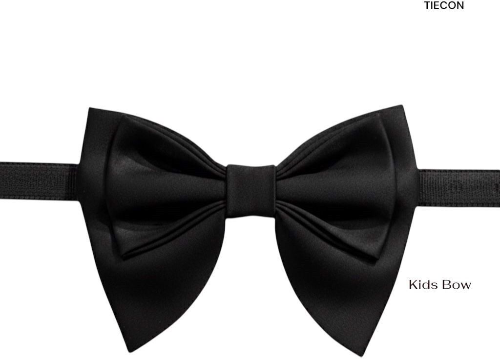 tiecon KIDS BLACK BOW TIE Self Bow-picture-30
