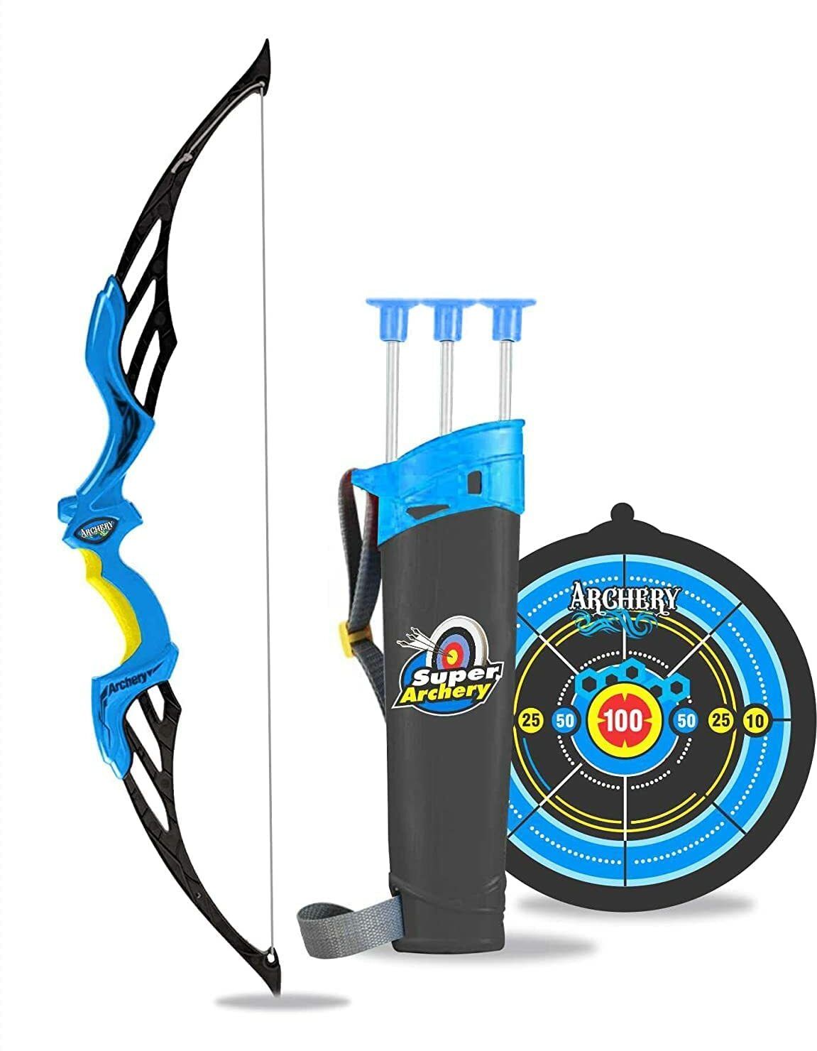 Archery Set Outdoor Hunting Game with 3 Suction Cup Arrows, Barebow