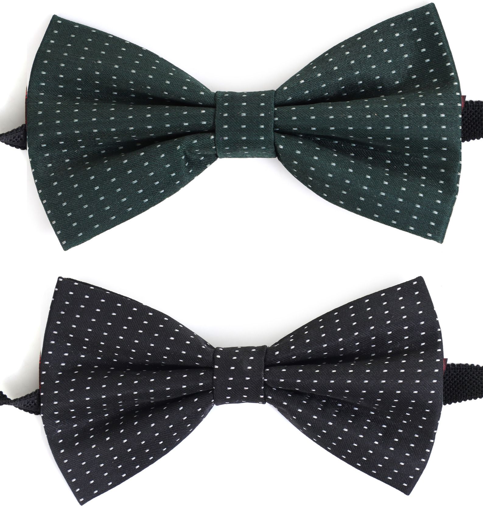random stripe Bow Tie For men Polka Dots green black Self Bow-picture-12