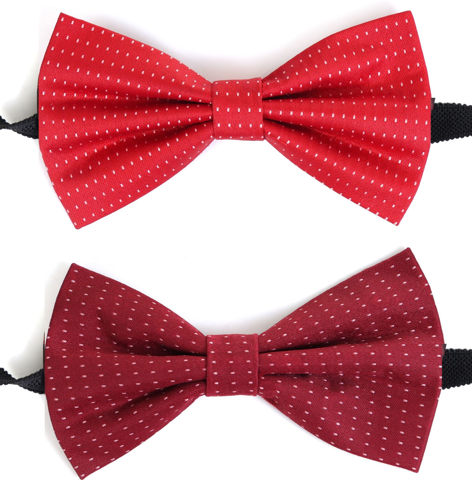random stripe Bow Tie For men Polka Dots Red maroon Self Bow-picture-28