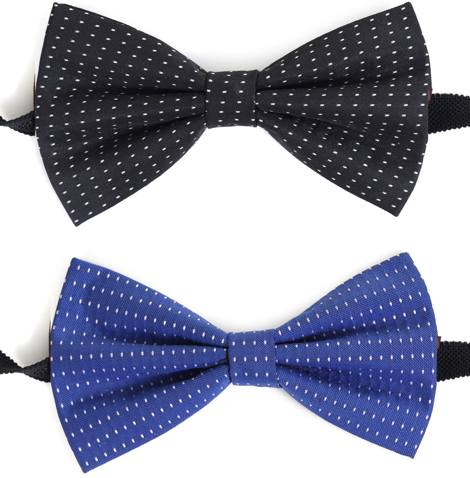 random stripe Bow Tie For men Polka Dots blue black Self Bow-picture-38