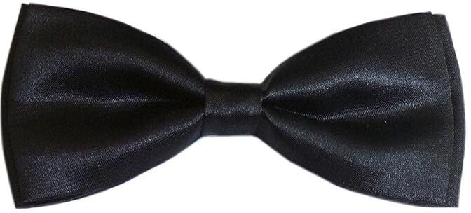 Single Layer Bow Tie For Men and Boys Solid Black Color Reflex Bow
