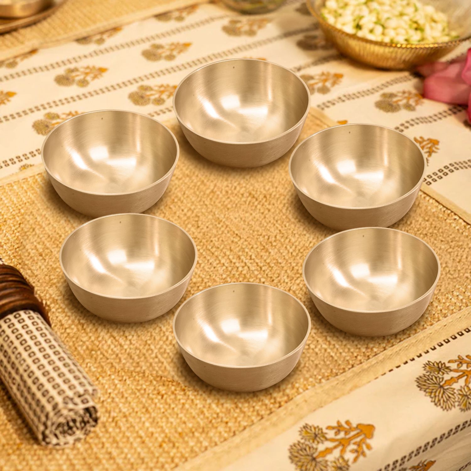 Bronze Vegetable Bowl Certified Bronze Utensils | 100% Pure Kansa Bowl | 150 ml Bronze Bowl-image-48