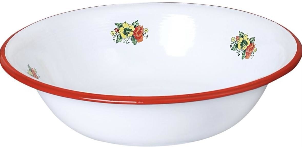 Cast Iron Serving Bowl Enamel Frying Bowl with Floral Design,Stain-Resistant,Gas Stove & Induction Pan Disposable-image-36