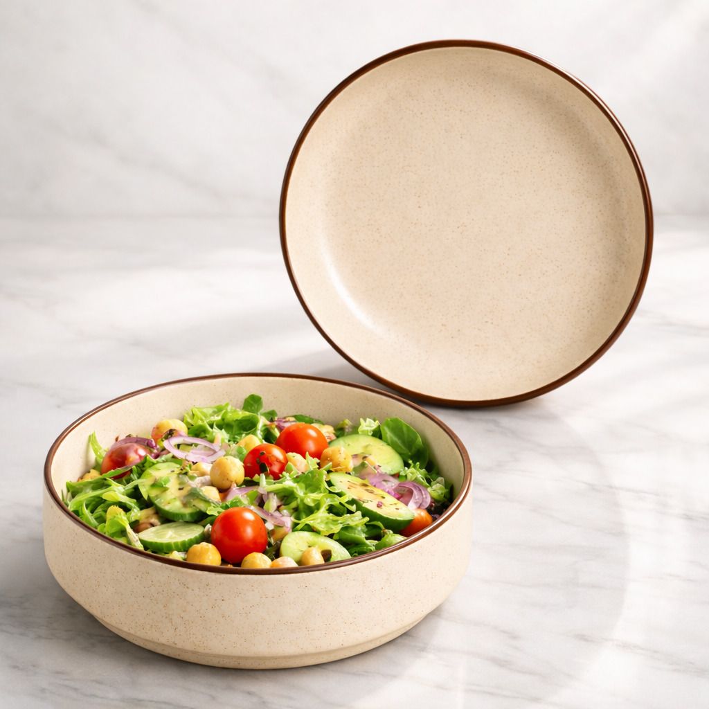 Ceramic Salad Bowl Salad set White