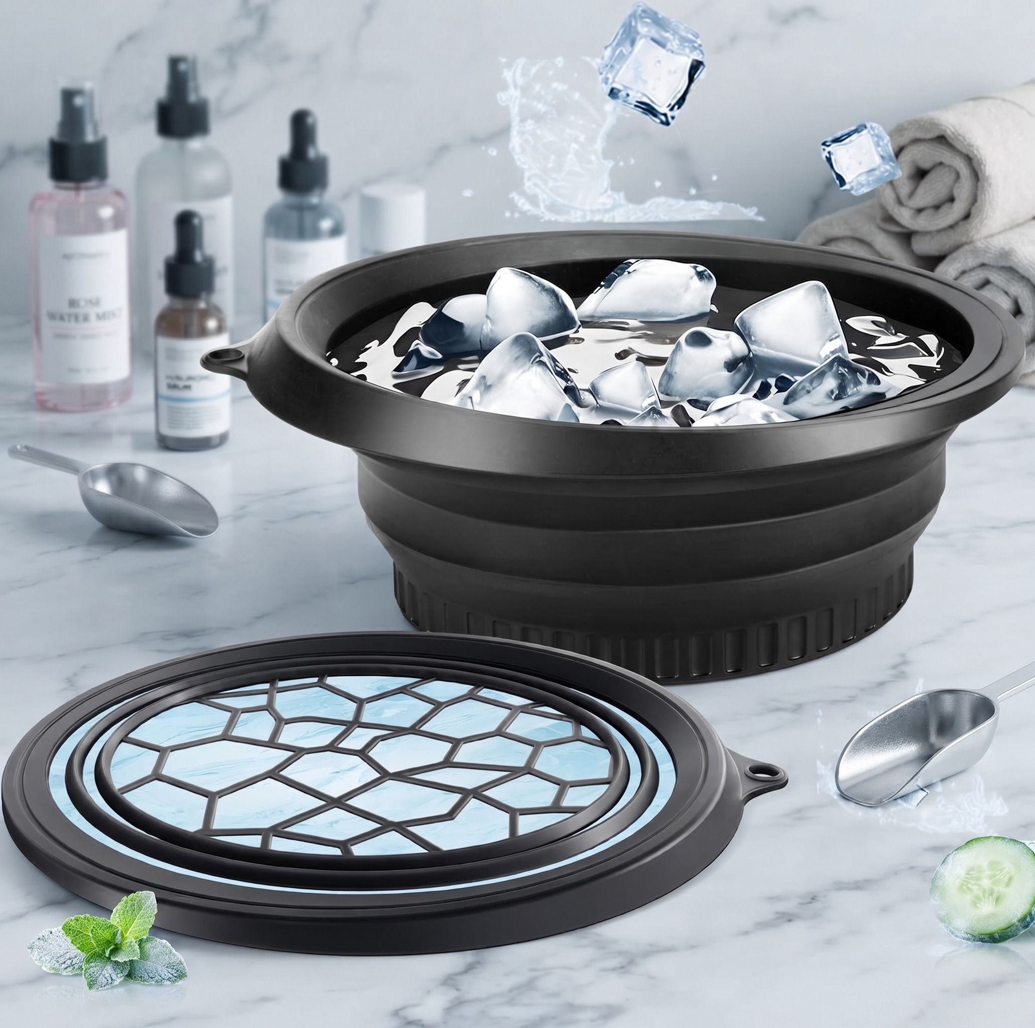 vsell Silicone Massage Bowl Silicone Massage Bowl Silicone Face ice bowl Collapsible for face Disposable A14-picture-26