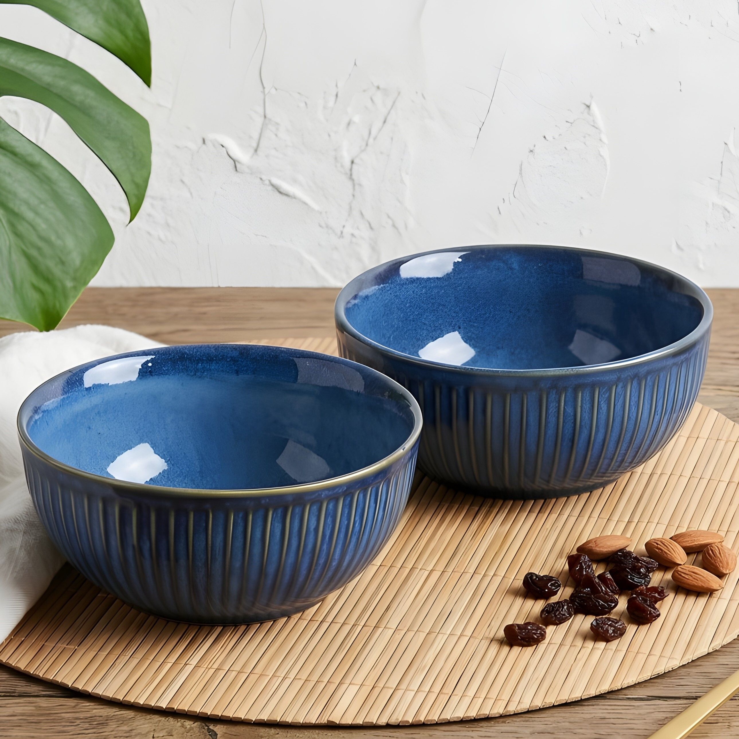 Ceramic Serving Bowl Blue Glossy Ceramic Multipurpose Bowl | Serving & Dining Bowls-image-46
