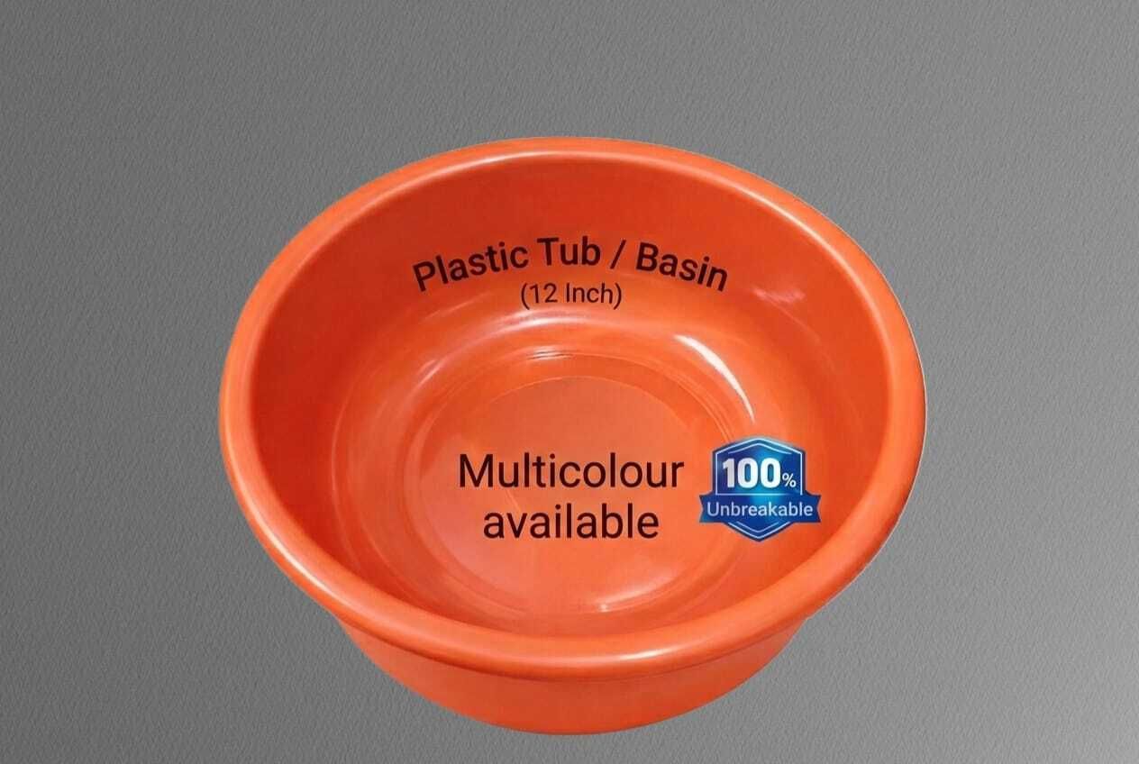 Plastic Vegetable Bowl E Unbreakable Classic Round Plastic Tub (12 Inch)-image-44