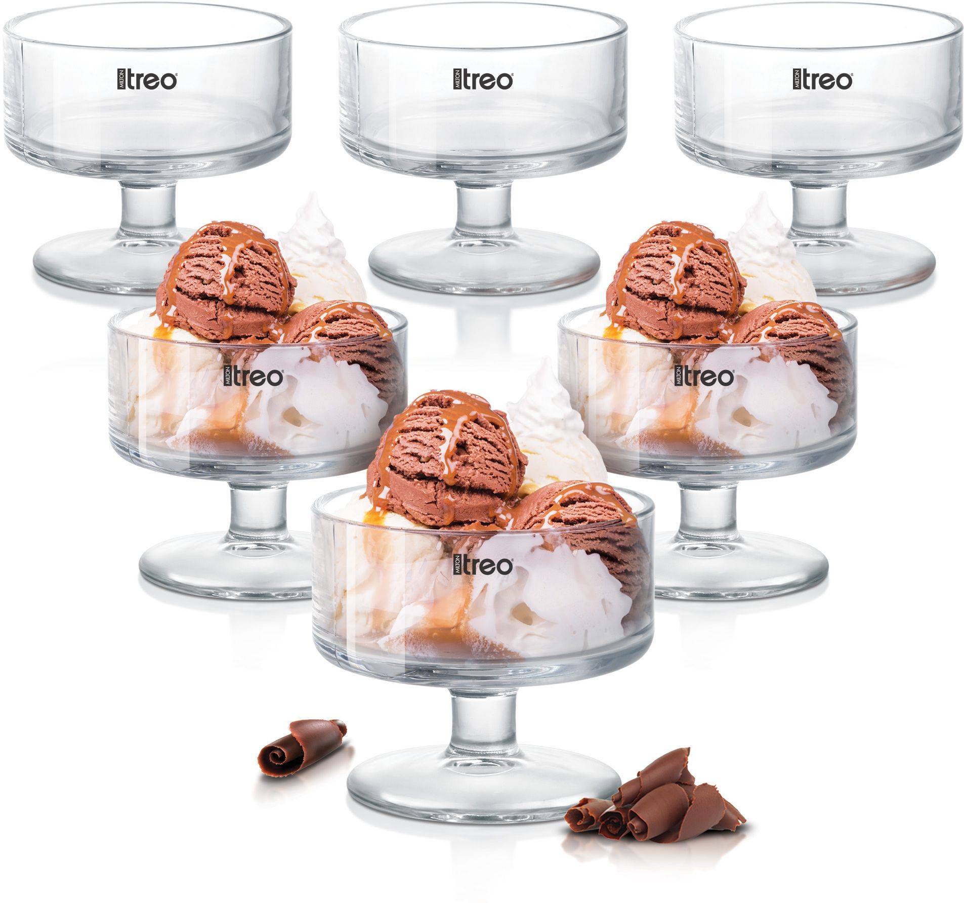 Borosilicate Glass Dessert Bowl Embassy Dessert Bowls Perfect for Sundaes, Ice Cream Set of 6, 180 ml each