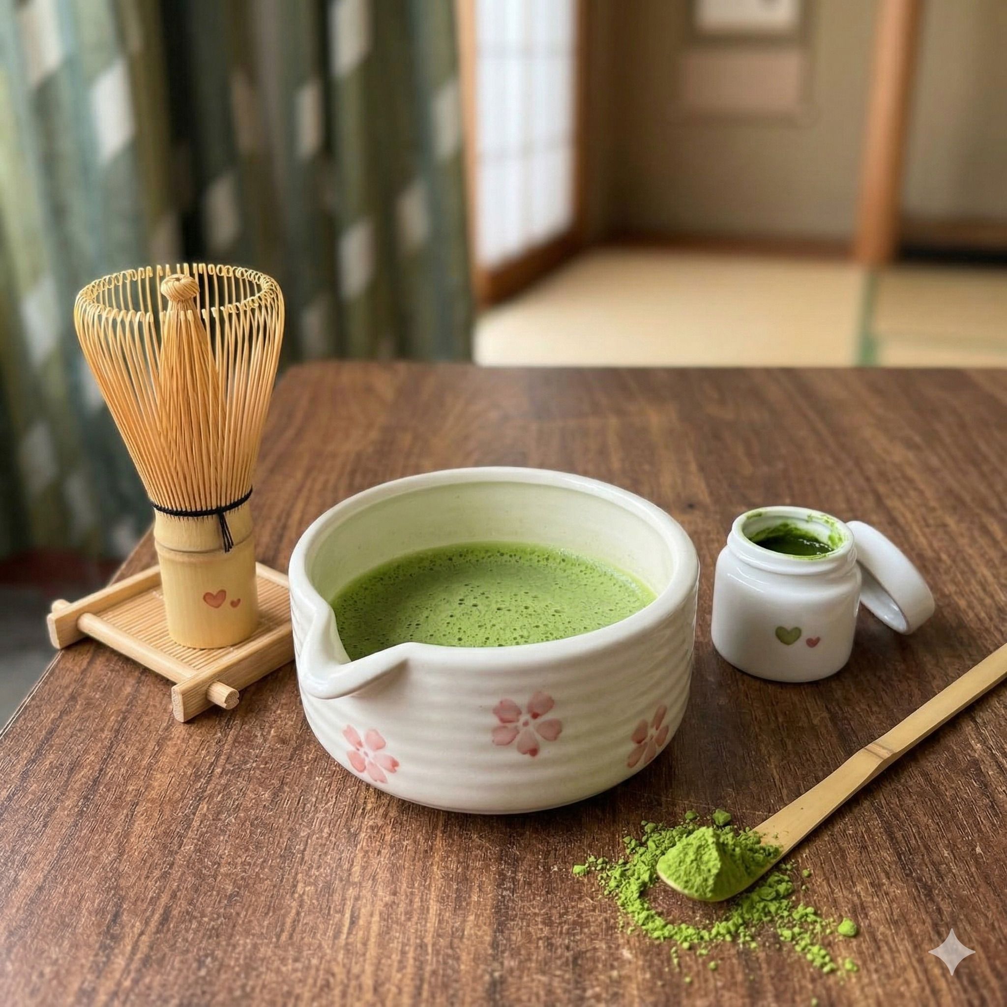 Ceramic Decorative Bowl Ceramic Floral Matcha Bowl Set Decorative Tea Serving Bowl Gift Item-image-7
