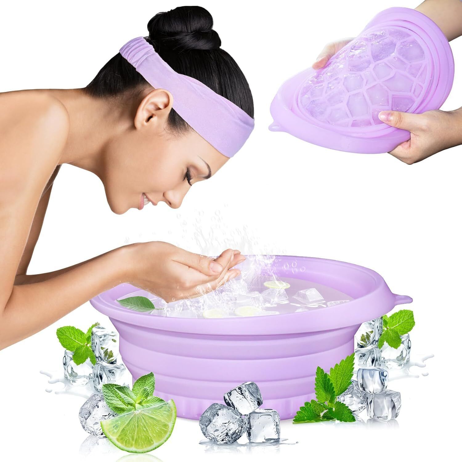 Silicone Massage Bowl Aesthetic Silicone Ice Facial Dip Bowl Built-in Ice Tray-image-30