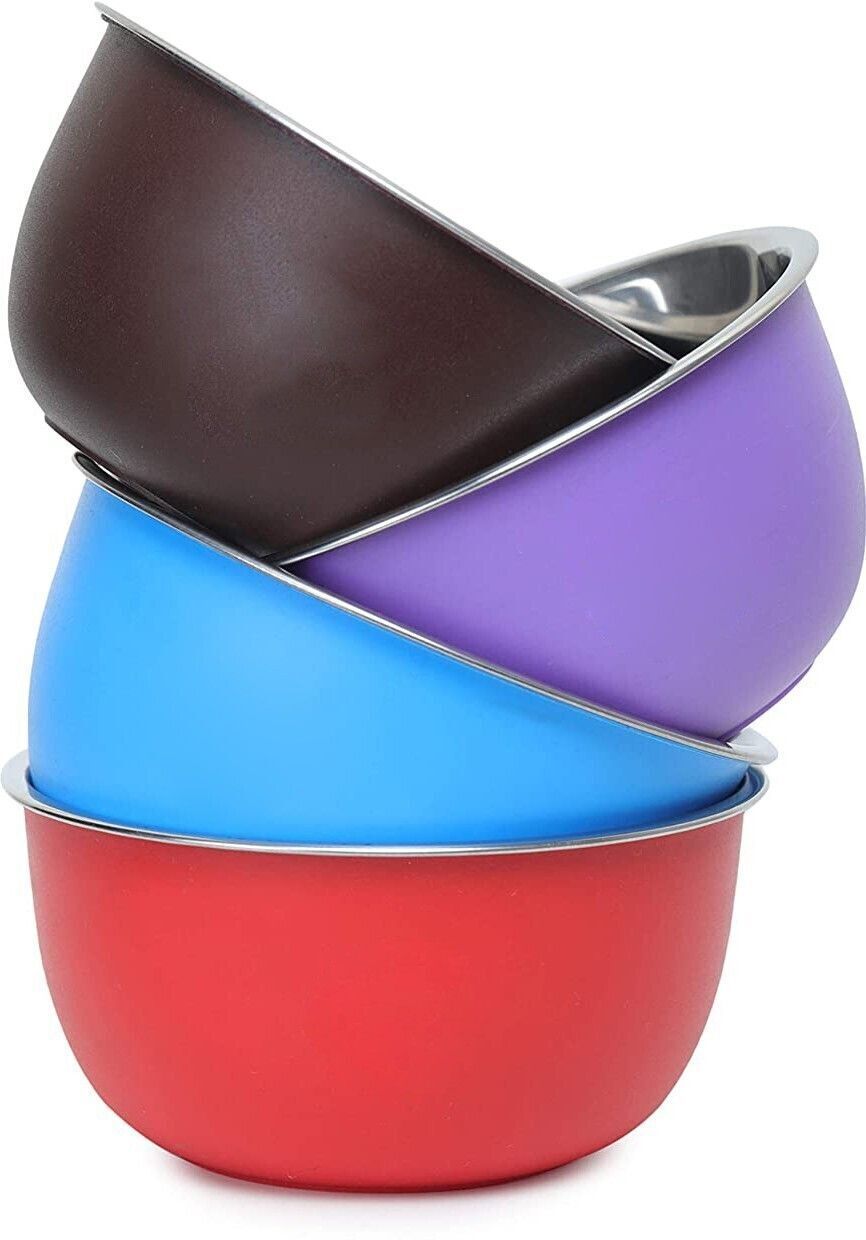 Stainless Steel Storage Bowl Stainless Steel Microwave Safe Euro Mixing Serving Bowl Set of 4 / Food Storage Container for Kitchen ( 4pcs x 500 ML Bowls)-image-14