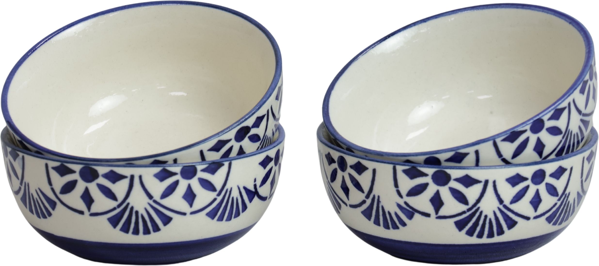 Ceramic Serving Bowl | Khurja Pottery | Elegant Pattern | serving daily meals Bowls | Soup Bowl-image-24