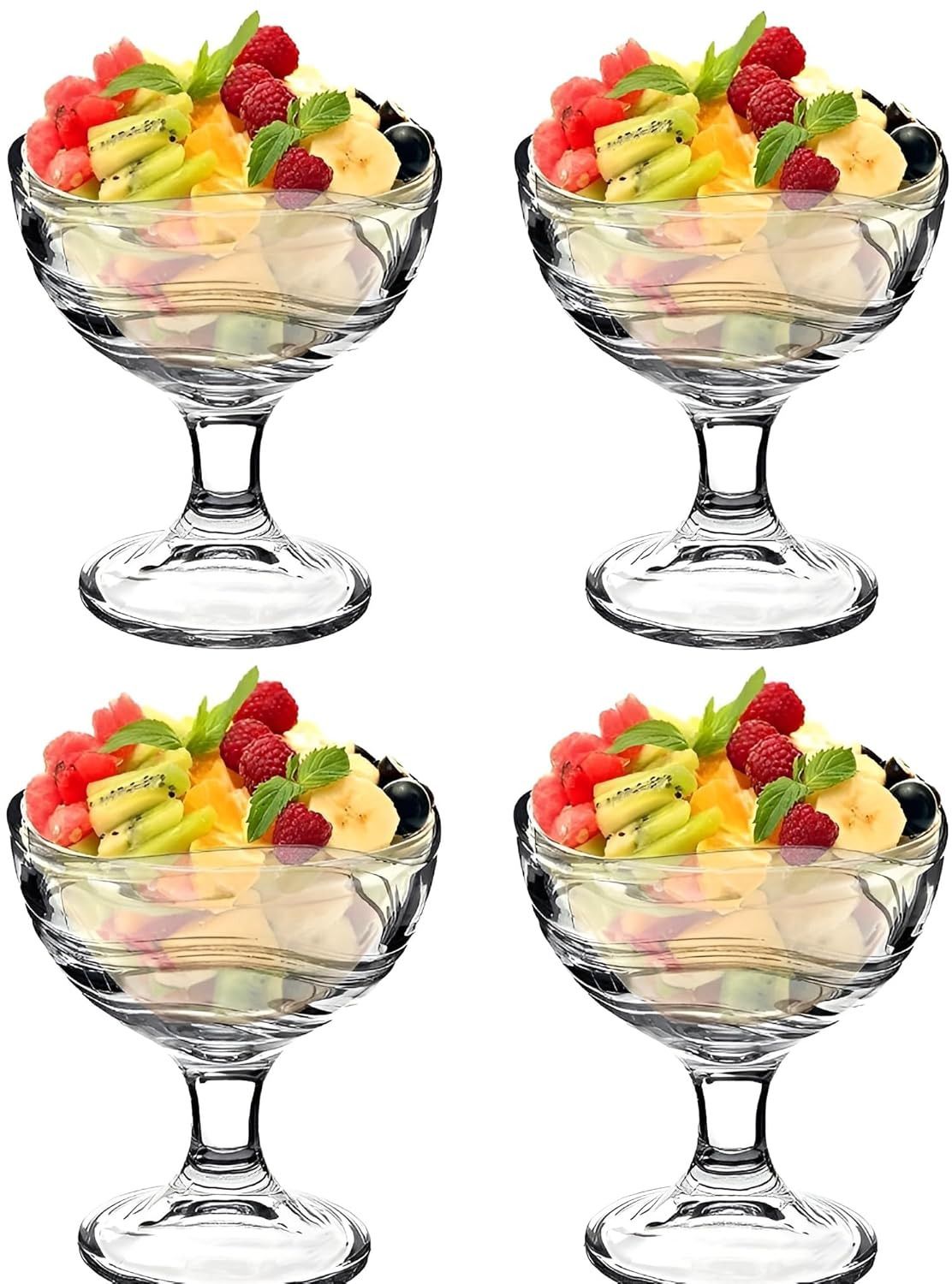 Glass Serving Bowl Glass Dessert Bowl Designer Ice Cream Bowl Set Of 4Pcs Crystal Glass Bowl Cup-image-27