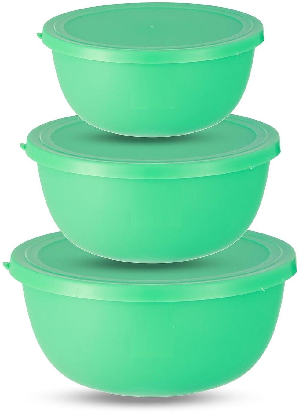 genkraft Stainless Steel, Plastic Storage Bowl Flora Stainless Steel Microwave Safe 3 Pcs. Bowl Set with Lid-Green-picture-12