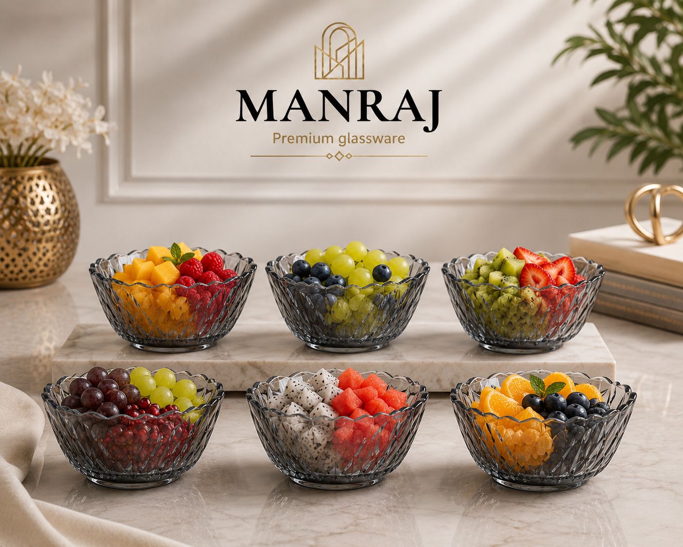 manraj Glass Serving Bowl Set of 6 for Dessert, Dips, Nuts & Snacks Bowls (170ml Each) for Mixing, Storing-picture-7