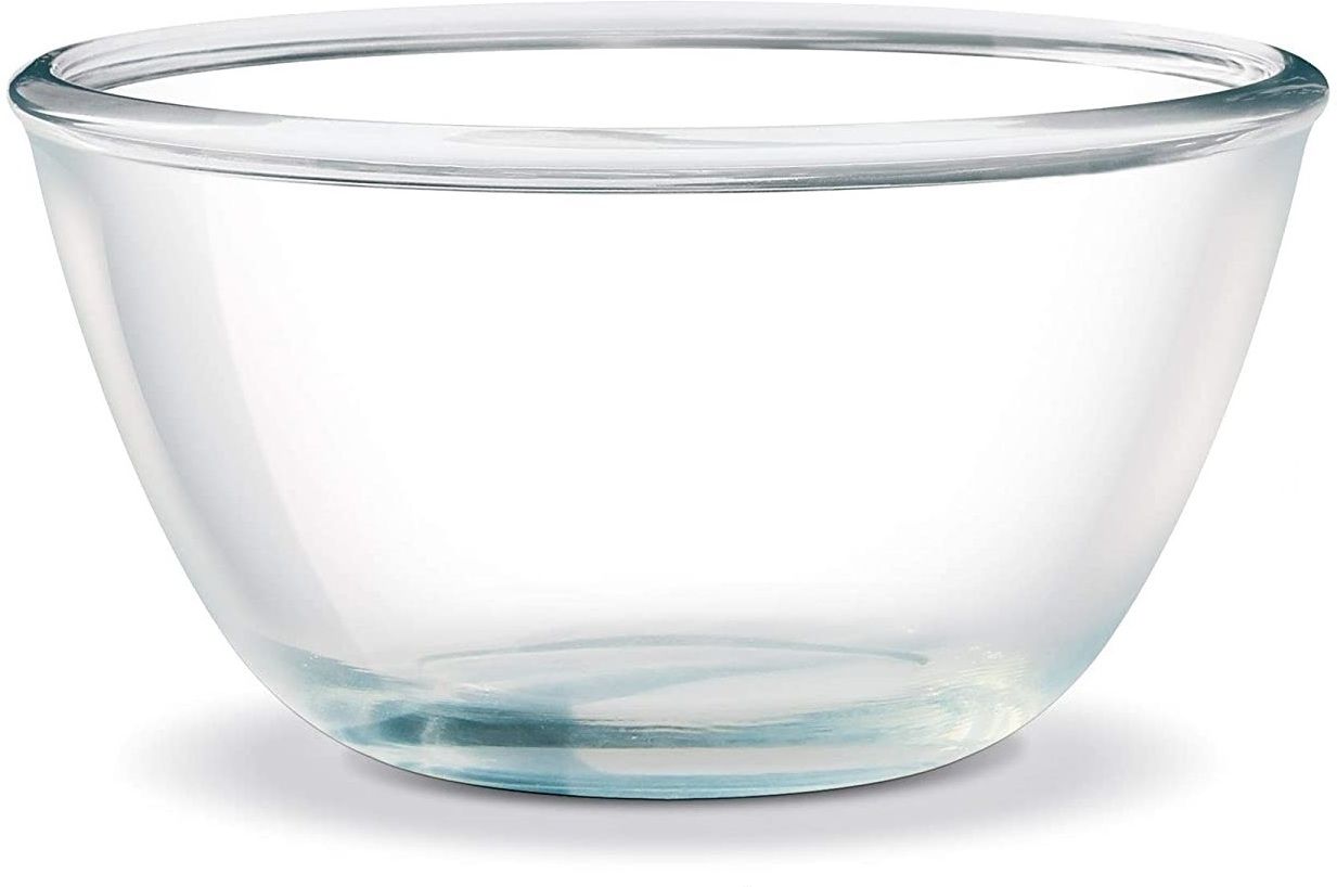 Glass Mixing Bowl 3000 ML Toughened Glass Mixing Reheating Serving Bowl, Big Size 3 Ltrs
