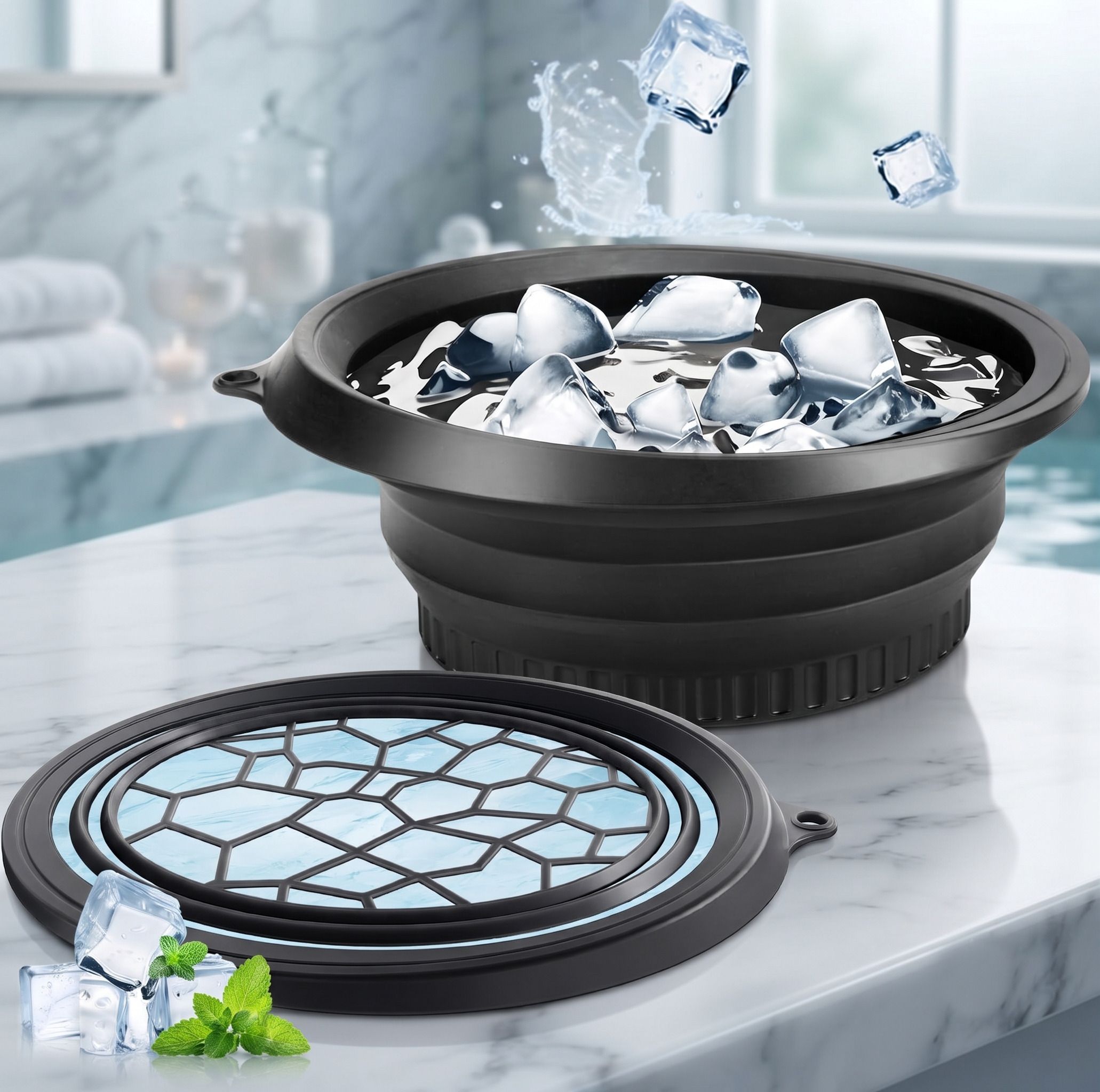 vsell Silicone Massage Bowl Silicone Massage Bowl Silicone Face ice bowl Collapsible for face Disposable A11-picture-37