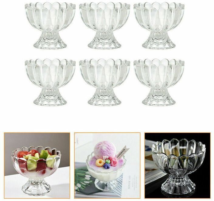 Plastic Dessert Bowl glass Ice Cream Cup Bowl with Desert ,Sweet Dish Serving Set-image-24