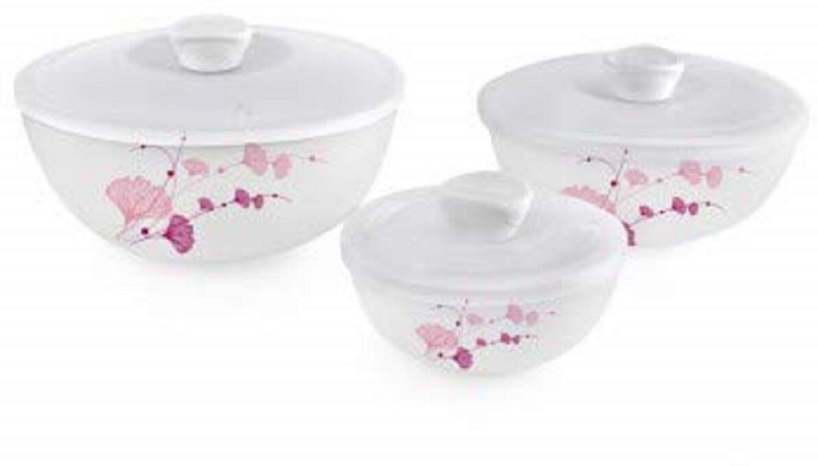 Opalware Mixing Bowl Opalware Mixing Bowls Set with Lids, 3 Pc Set (3 Pcs Set, Pink Iris)-image-23