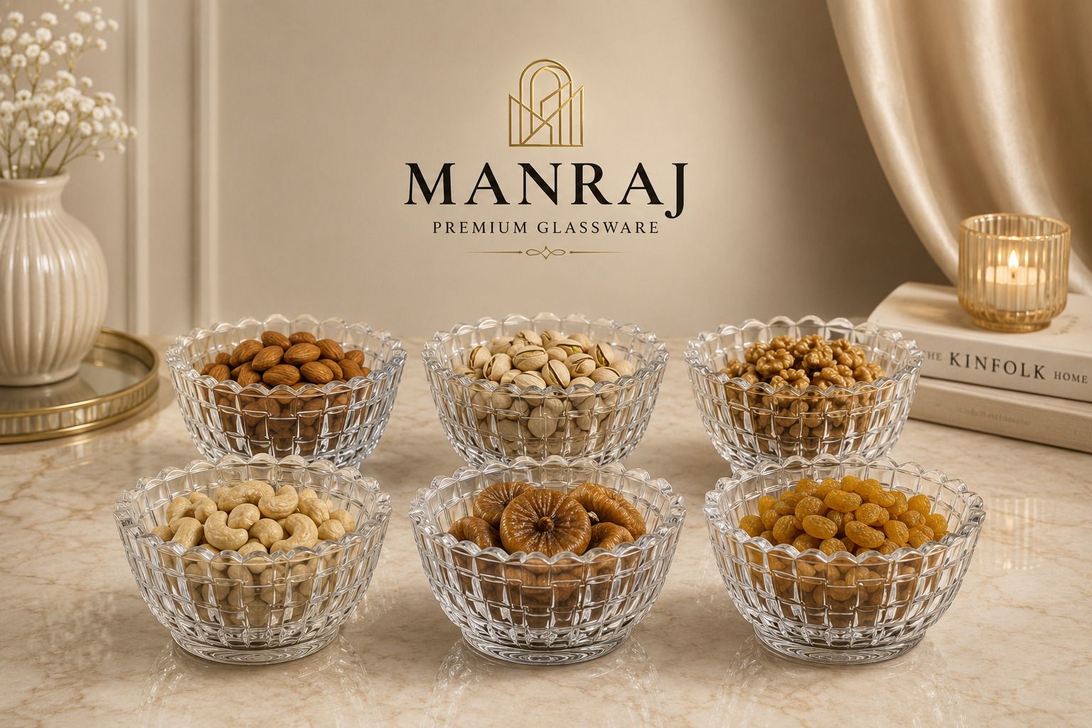 manraj Glass Serving Bowl Set of 6 for Dessert, Dips, Nuts & Snacks Bowls (170ml Each) for Mixing, Storing-picture-9