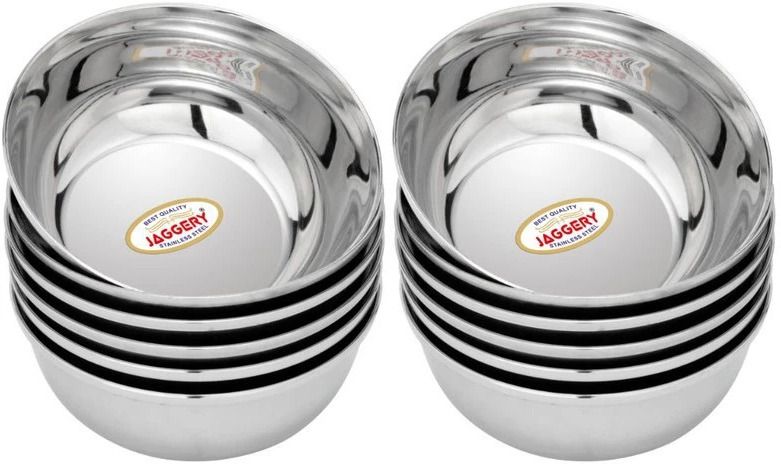 Stainless Steel Serving Bowl Heavy Mirror Finish (Dia-11cm, H-4.5cm, Large), Capacity-300ml, Pack Of 12-image-15
