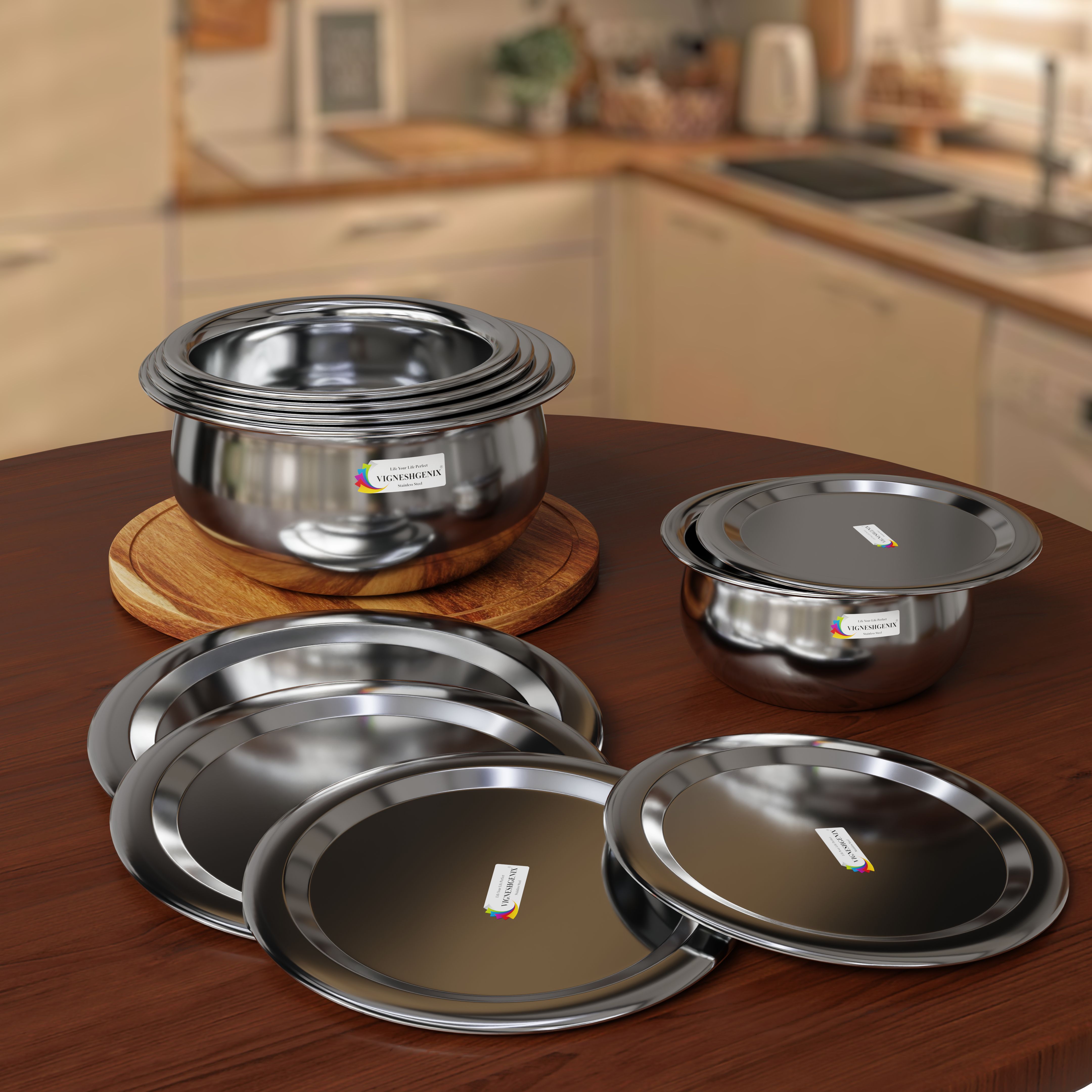 Everyday Use Plain Handi With Lids - Set of 5 20 inch Lid, Pack of 5