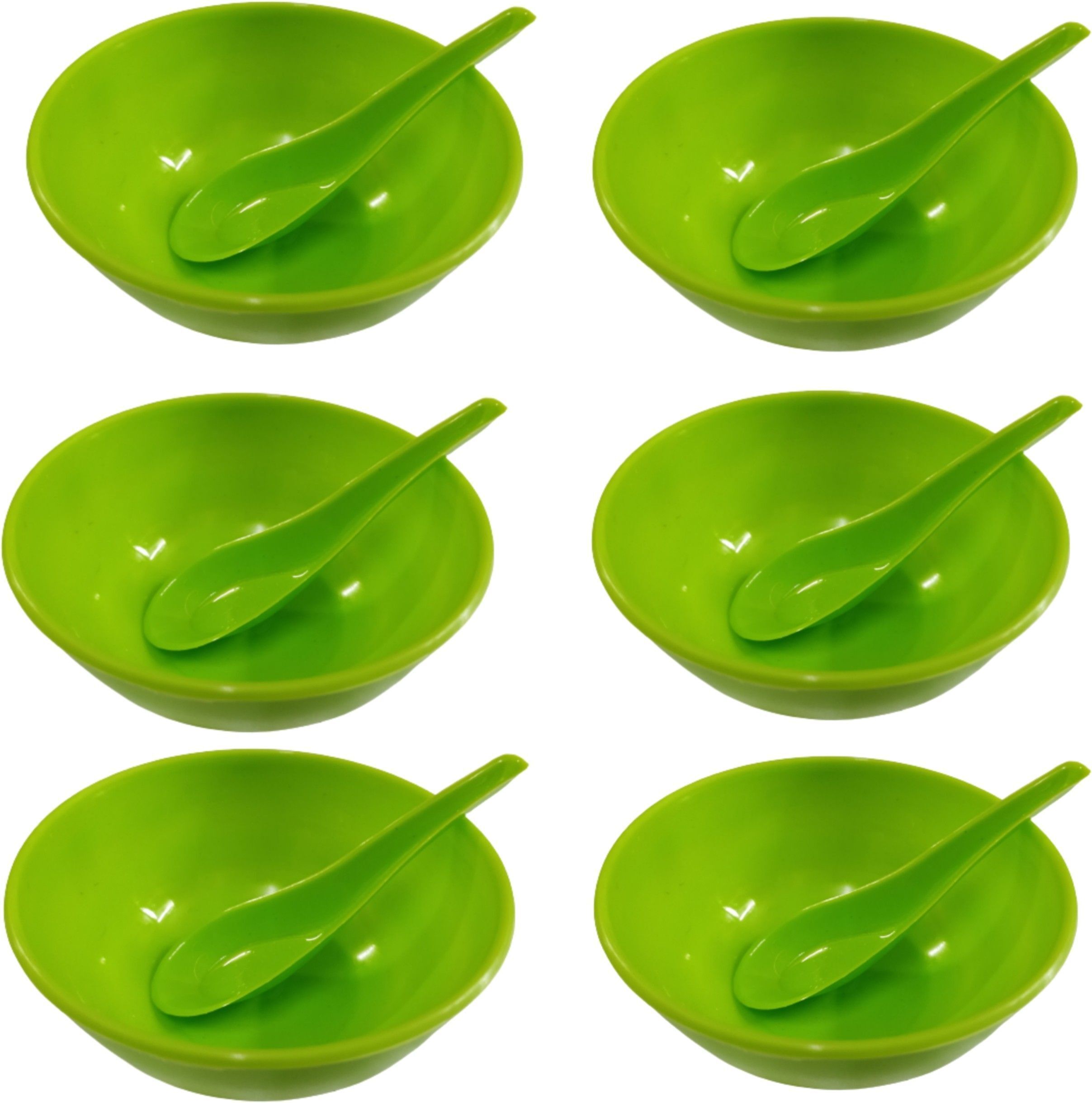 Plastic Soup Bowl Smark Plastic Round Shape Soup Bowl-6 Bowl and 6 Spoon Soup Bowls Set (Random Color)-picture-11
