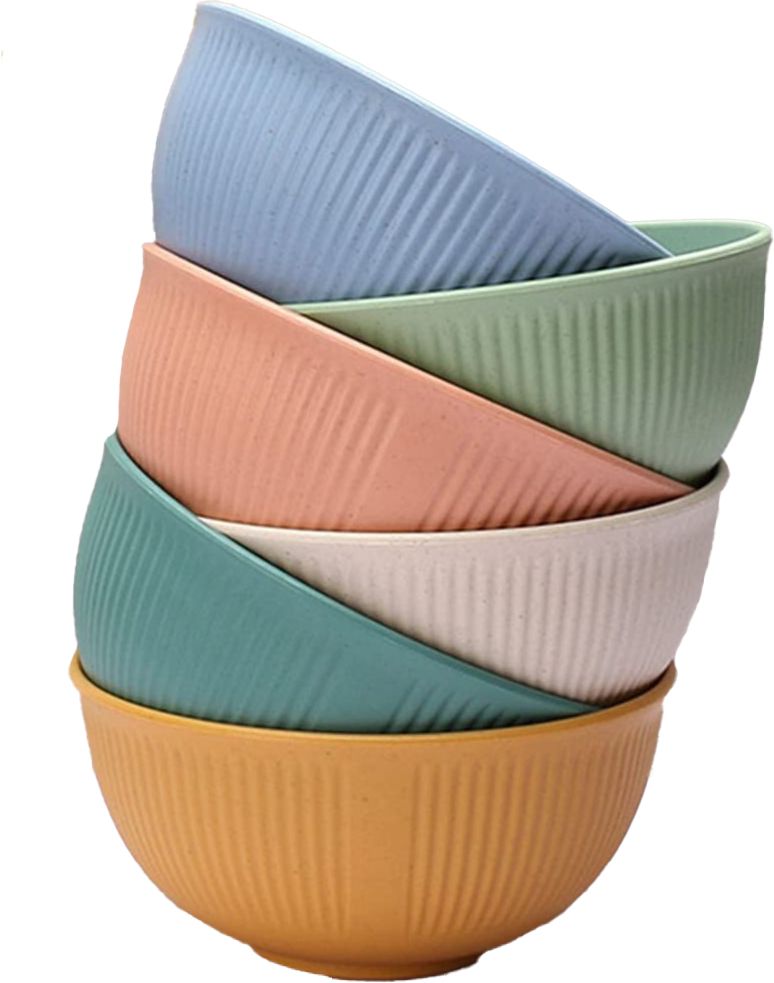 Plastic Serving Bowl Unbreakable Dinnerware Wheat Straw Bowls for Serving Soup, Pasta, Salad - 750ml Disposable-image-22