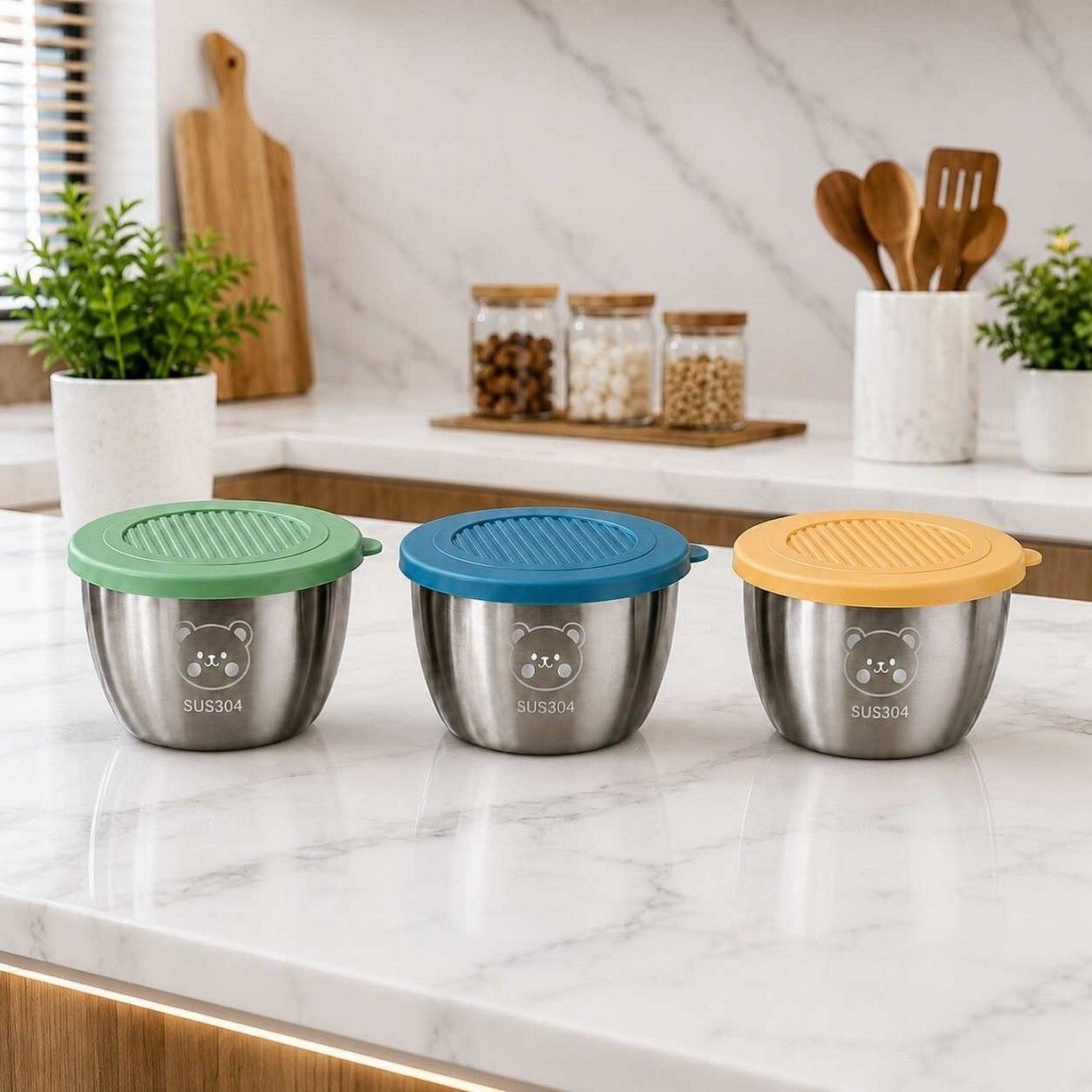 Stainless Steel, Plastic, Silicone Sauce Bowl-image-27