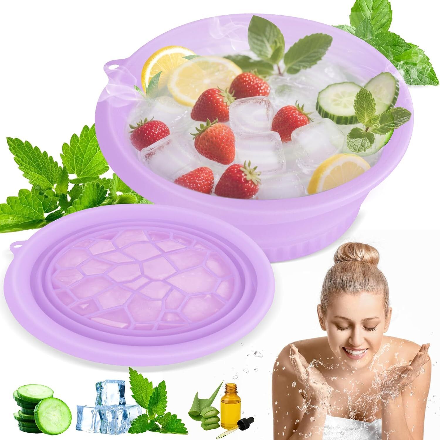 1 L Silicone Facial Ice Bowl for Skin Tightening Glow Ice Face Dunk Bowl BPA Free Skincare Ice Bucket-image-14