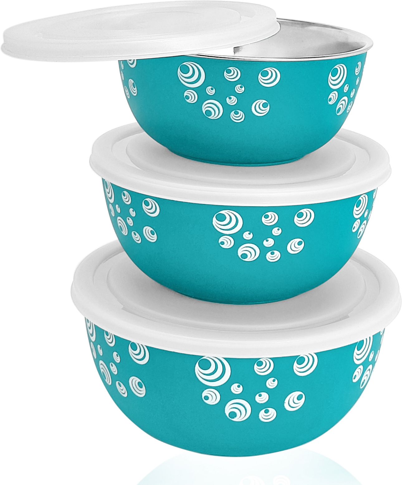 microwave safe steel bowl set with Lid food container serving bowls Pack of 3 Serve Casserole Set-image-14