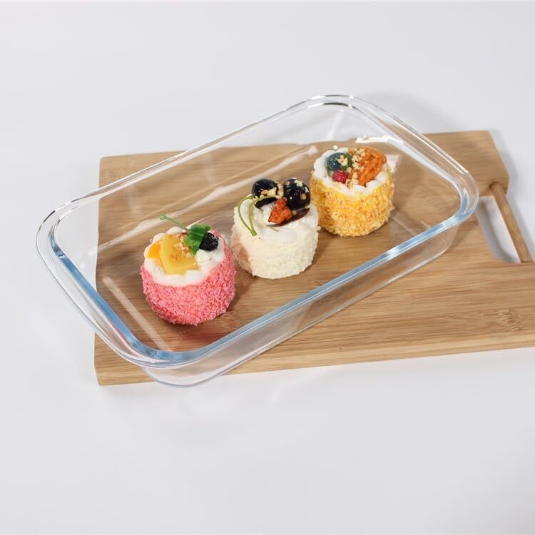 tinsuhg Glass Decorative Bowl Borosilicate Glass Baking Tray for Kitchen, 1000 ml-picture-7