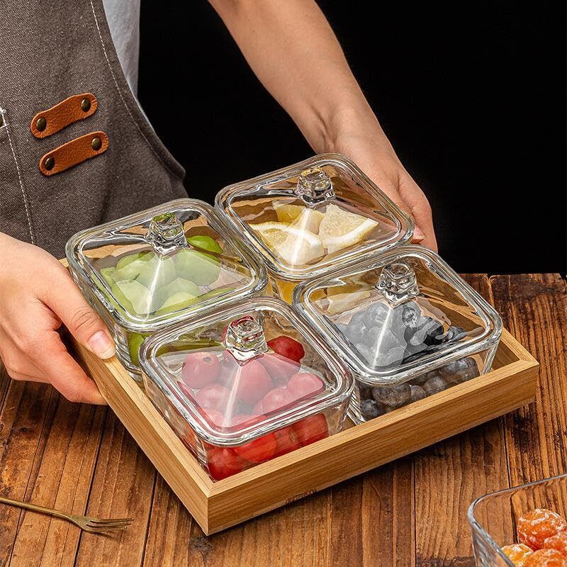 quexta Snack Bowls for Fruit Candy Nuts Snacks Chip Dip Dish Display Plate Fruit Bowl Serving Set-picture-47