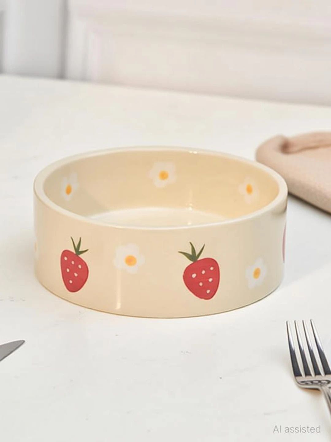 Ceramic Serving Bowl Strawberry Ceramic Bowl 300 ml Microwave and Dishwasher Safe-image-28