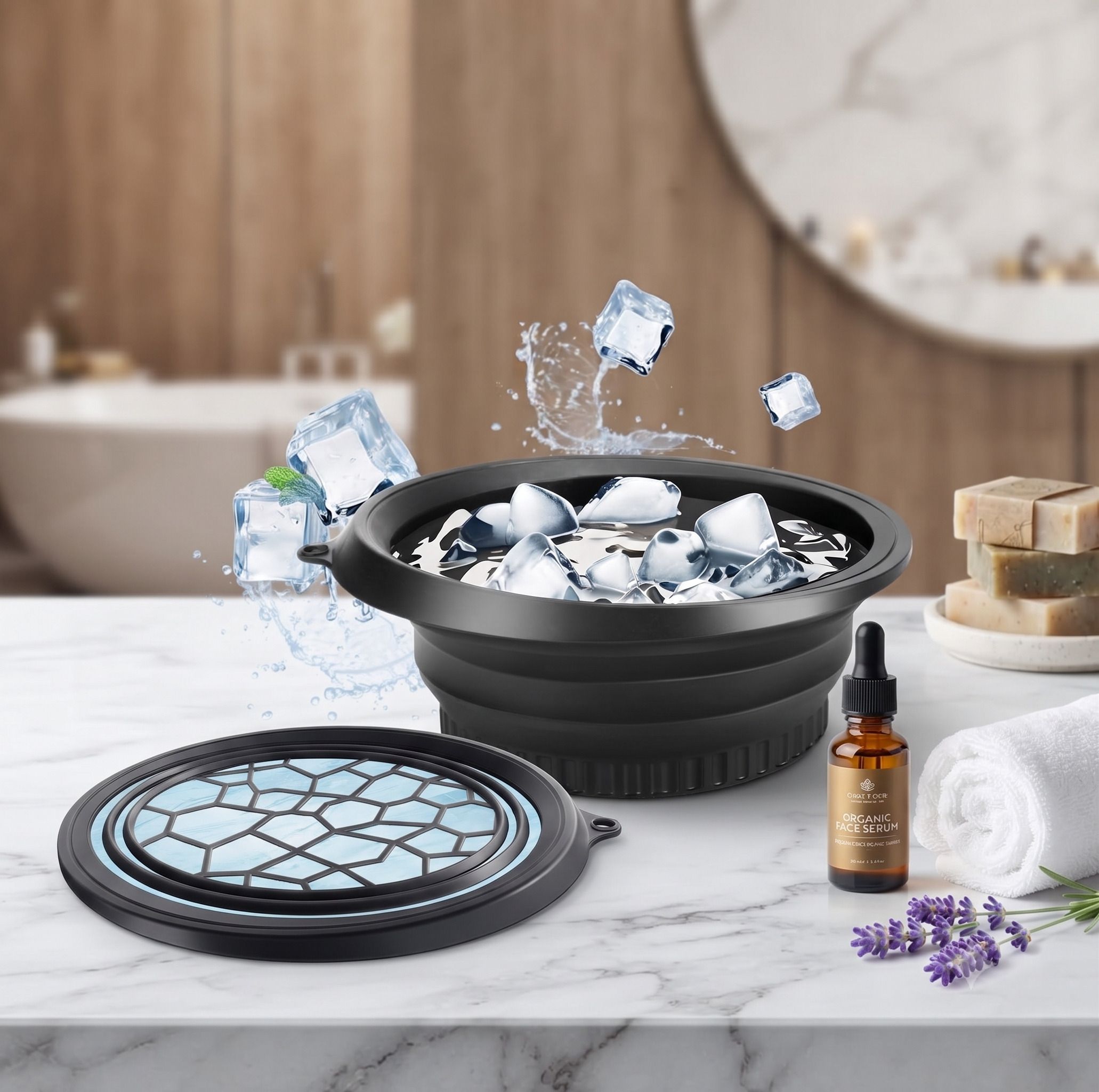 vsell Silicone Massage Bowl Silicone Massage Bowl Silicone Face ice bowl Collapsible for face Disposable A36-picture-40