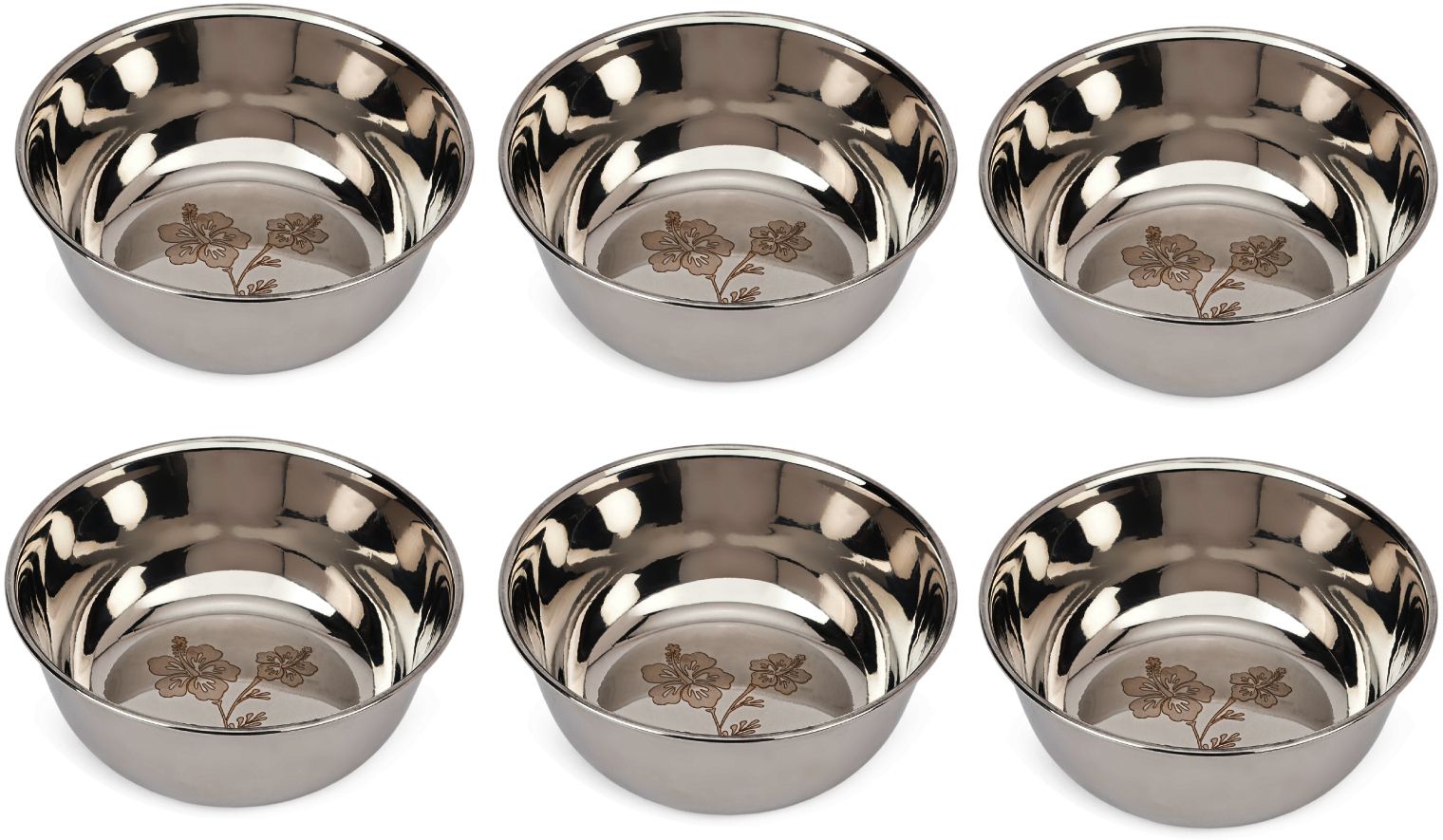 Stainless Steel Vegetable Bowl LEROYAL Stainless Vegetable Bowl Premium Food Grade (Pack of 6, )