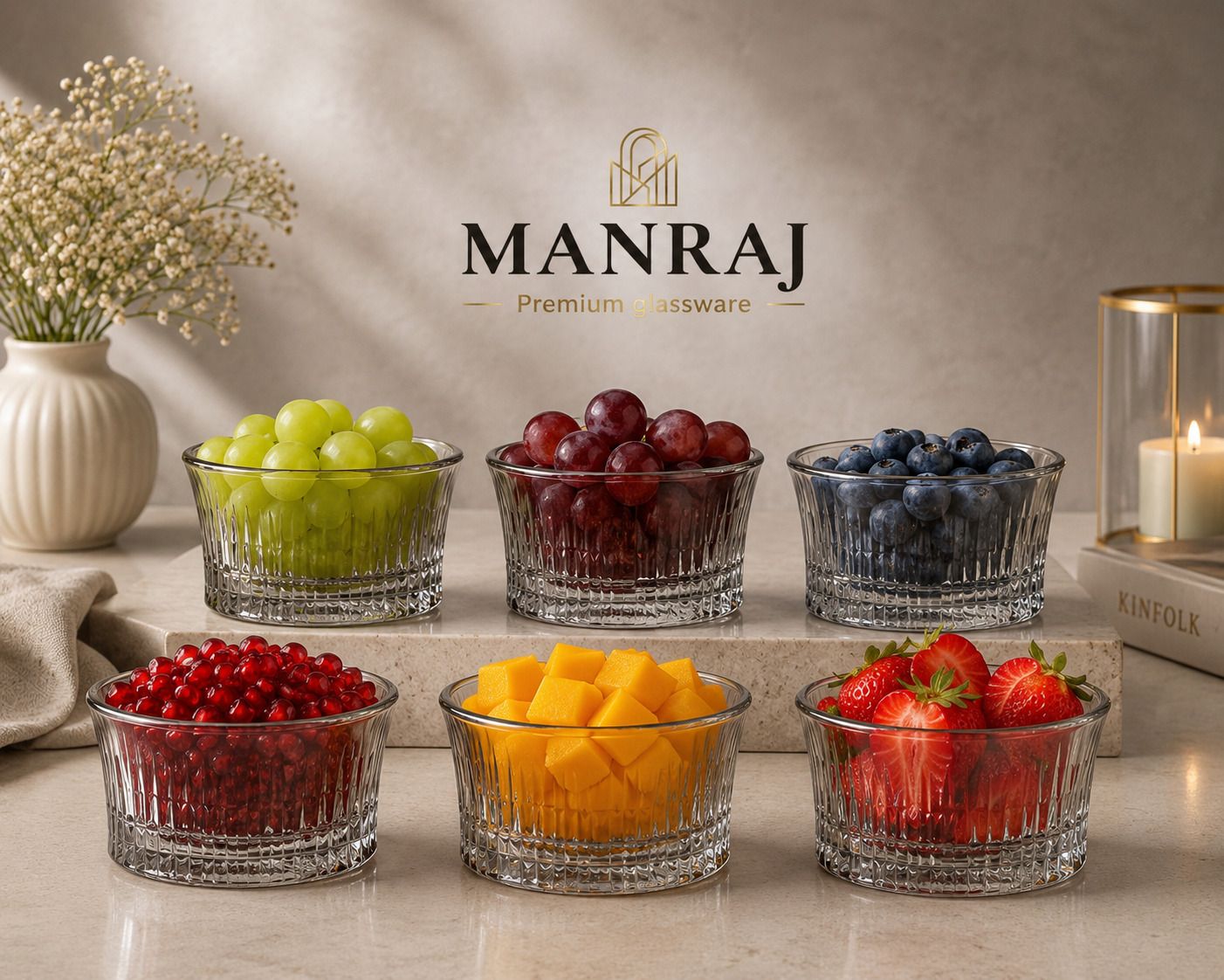 manraj Glass Serving Bowl Set of 6 for Dessert, Dips, Nuts & Snacks Bowls (120ml Each) for Mixing, Storing-picture-6