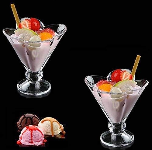 Glass Dessert Bowl 180ml Clear Flower Shape Glass Bowl For Ice Cream, Milkshake, Fruit Salad-image-1