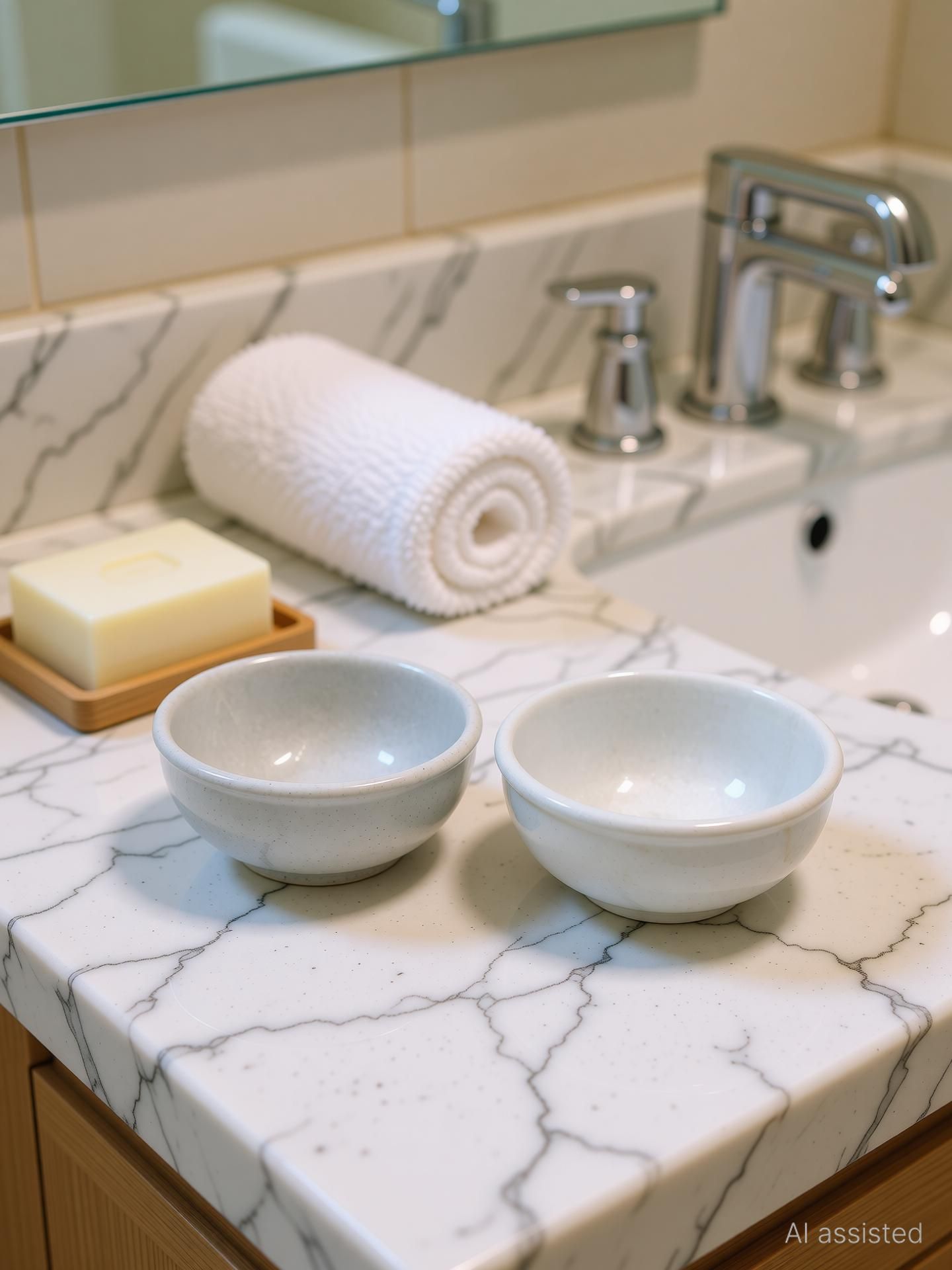 Stoneware Sauce Bowl Small Marble Fruit Decorative Bowl, Katori, Perfect Shaving Bowl|Home and Salon Disposable-image-6