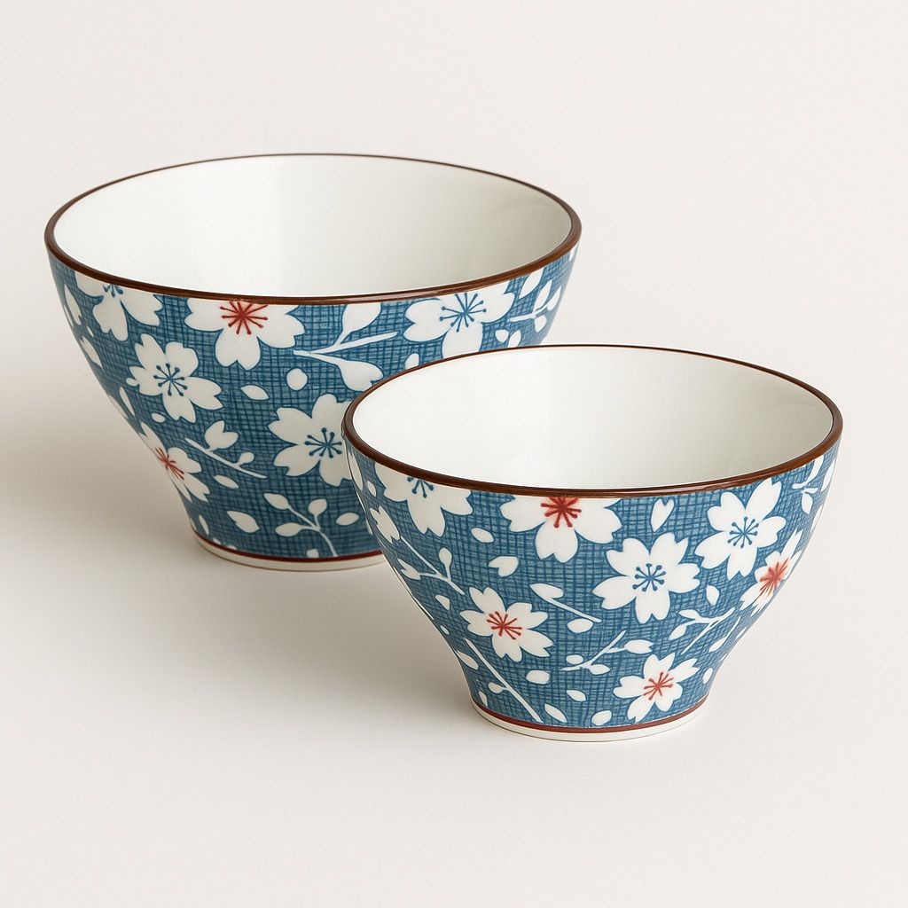 Ceramic Soup Bowl Blue Floral-image-38