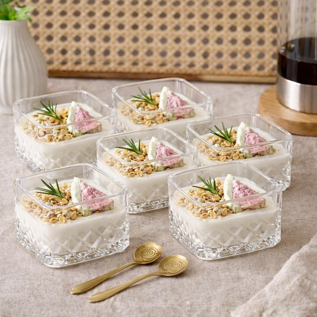 Glass Dessert Bowl 250ml Elegant & Stylish Bowl For Snacks, Ice Cream, Cake, Salad & More Disposable-image-47