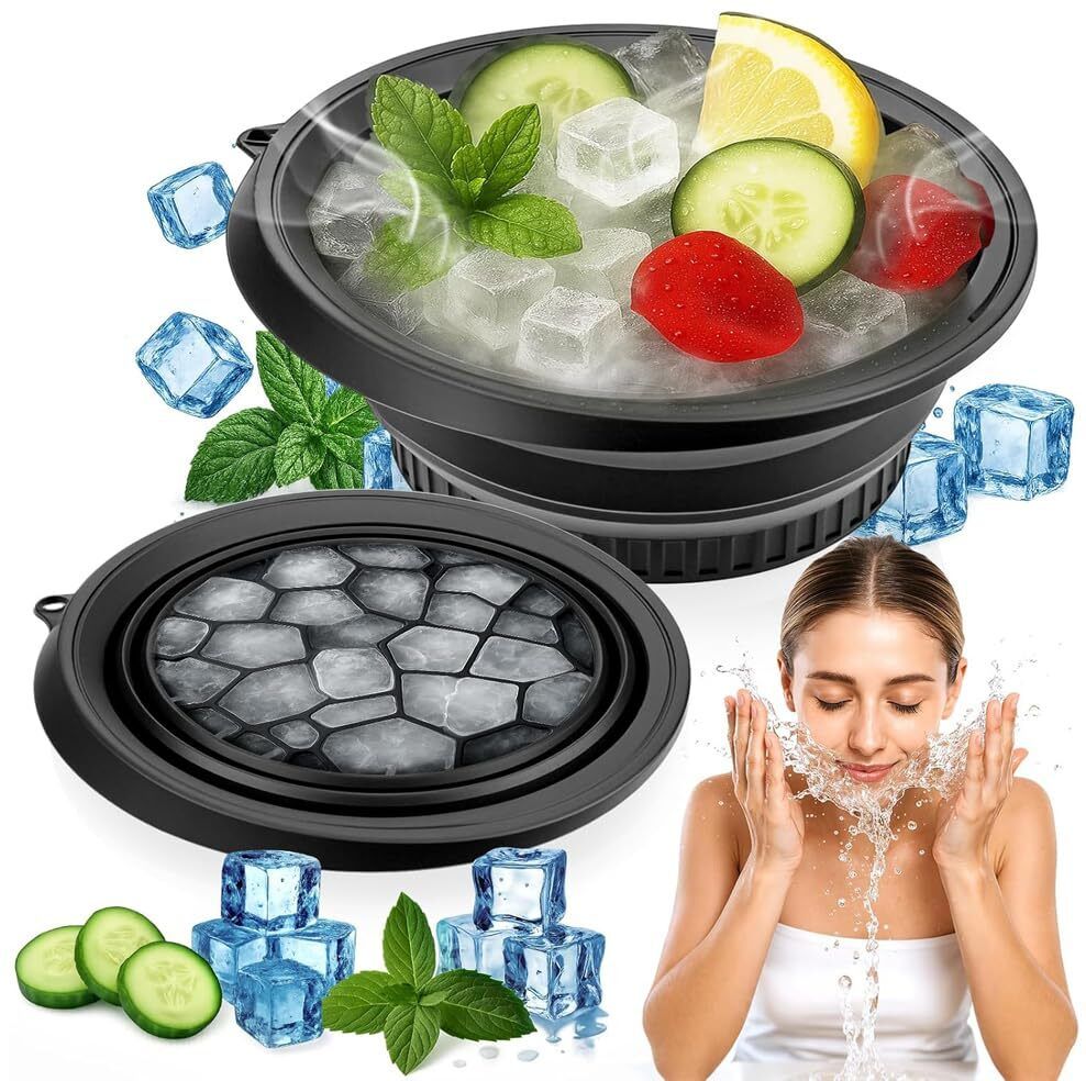 kvvtrades Silicone Massage Bowl Silicone Massage Bowl Facial Ice Bath Collapsible Bowl for Face Ice Bath-picture-12