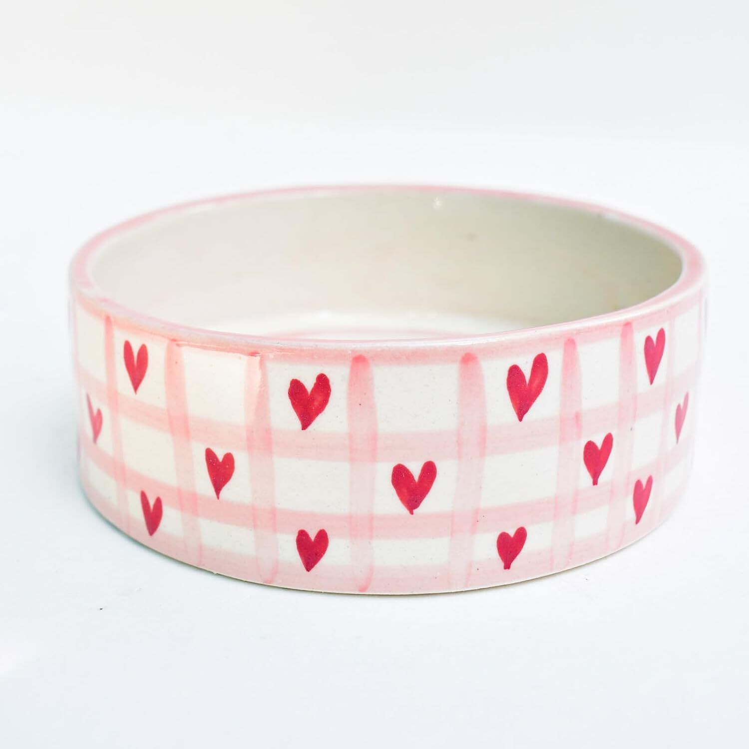 Ceramic Serving Bowl Handmade Ceramic Bowl | Cute Aesthetic Heart Printed Patterned Dessert Bowl |-image-14