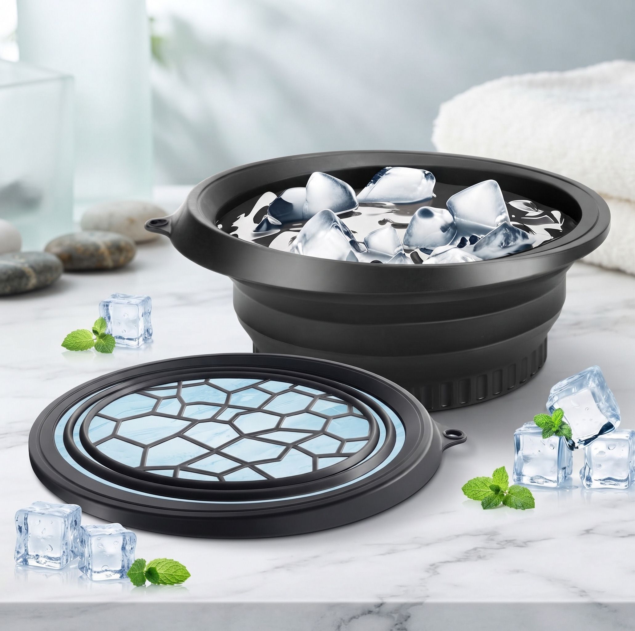 vsell Silicone Massage Bowl Silicone Massage Bowl Silicone Face ice bowl Collapsible for face Disposable A29-picture-3
