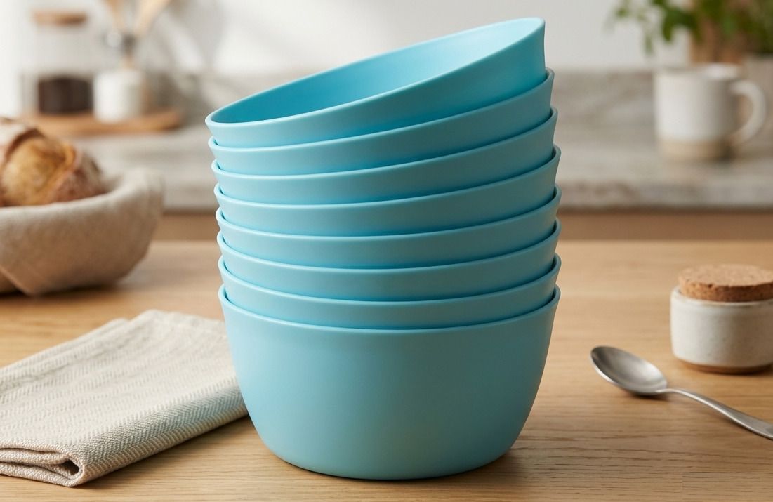 Plastic Serving Bowl Green bowl 650ml- 8 Pcs-image-12