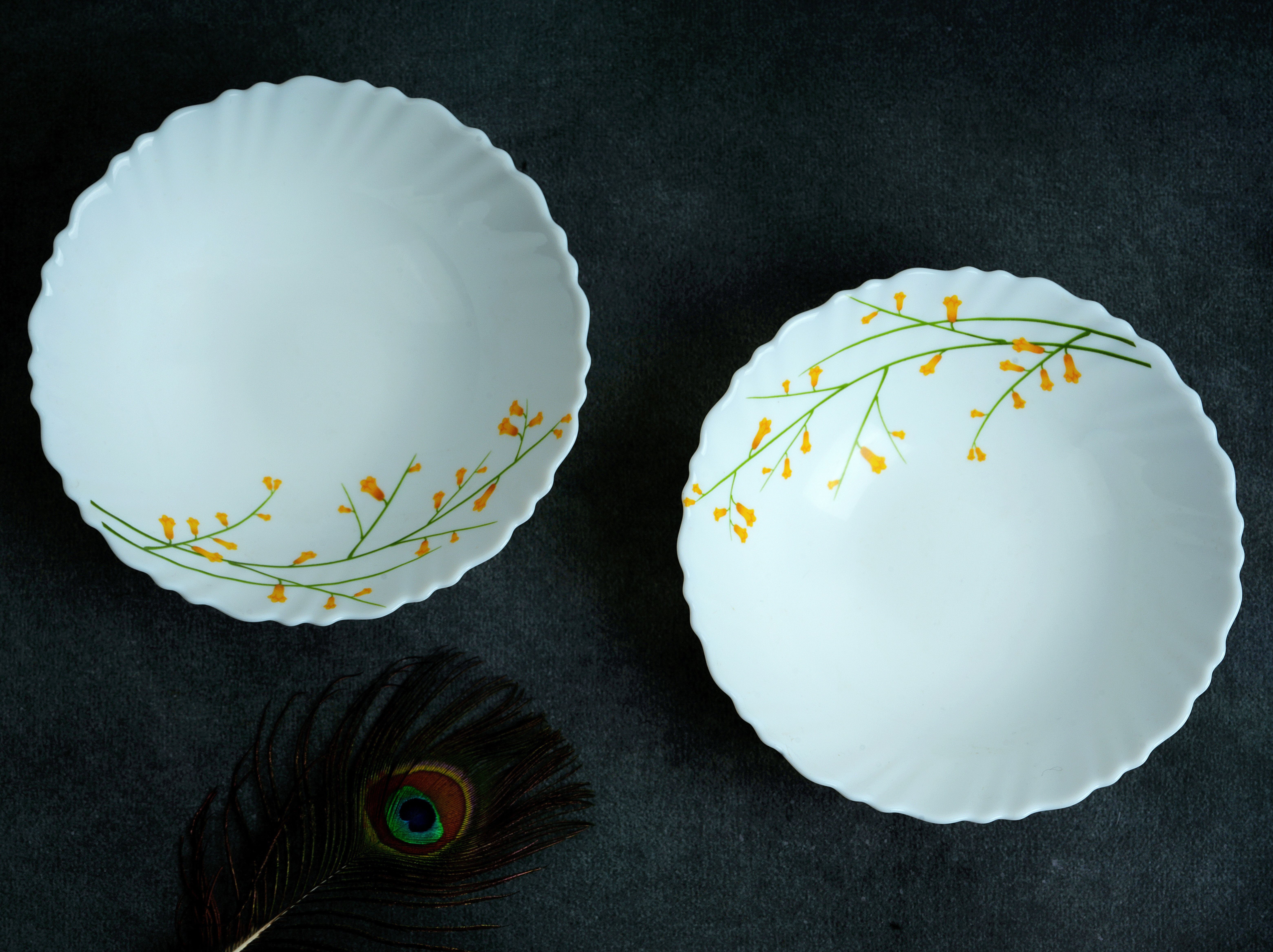 Opalware Serving Bowl LaOpala Citron Weave Multiutility Bowl, 550ml, (Super White), Opalglass-image-30